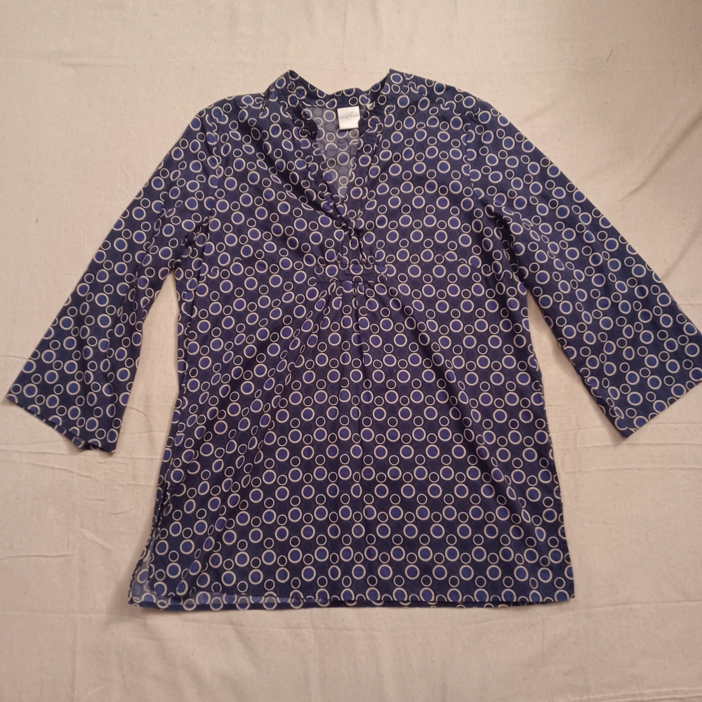 Emma James Cotton Print Blouse Women's Size 12